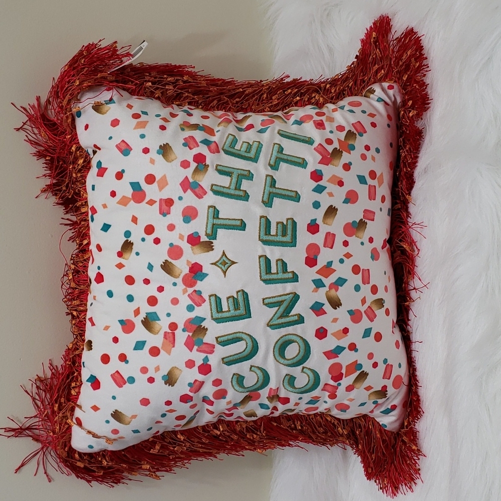 Hobby Lobby Cue the confetti 🎊 throw pillow NWT